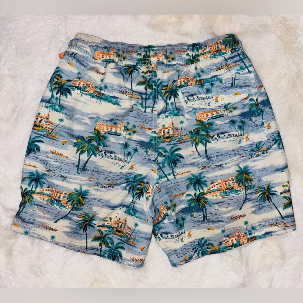 J. Crew Men’s Flex Swimwear Drawstring Waist Tropical Beach Print Size Small